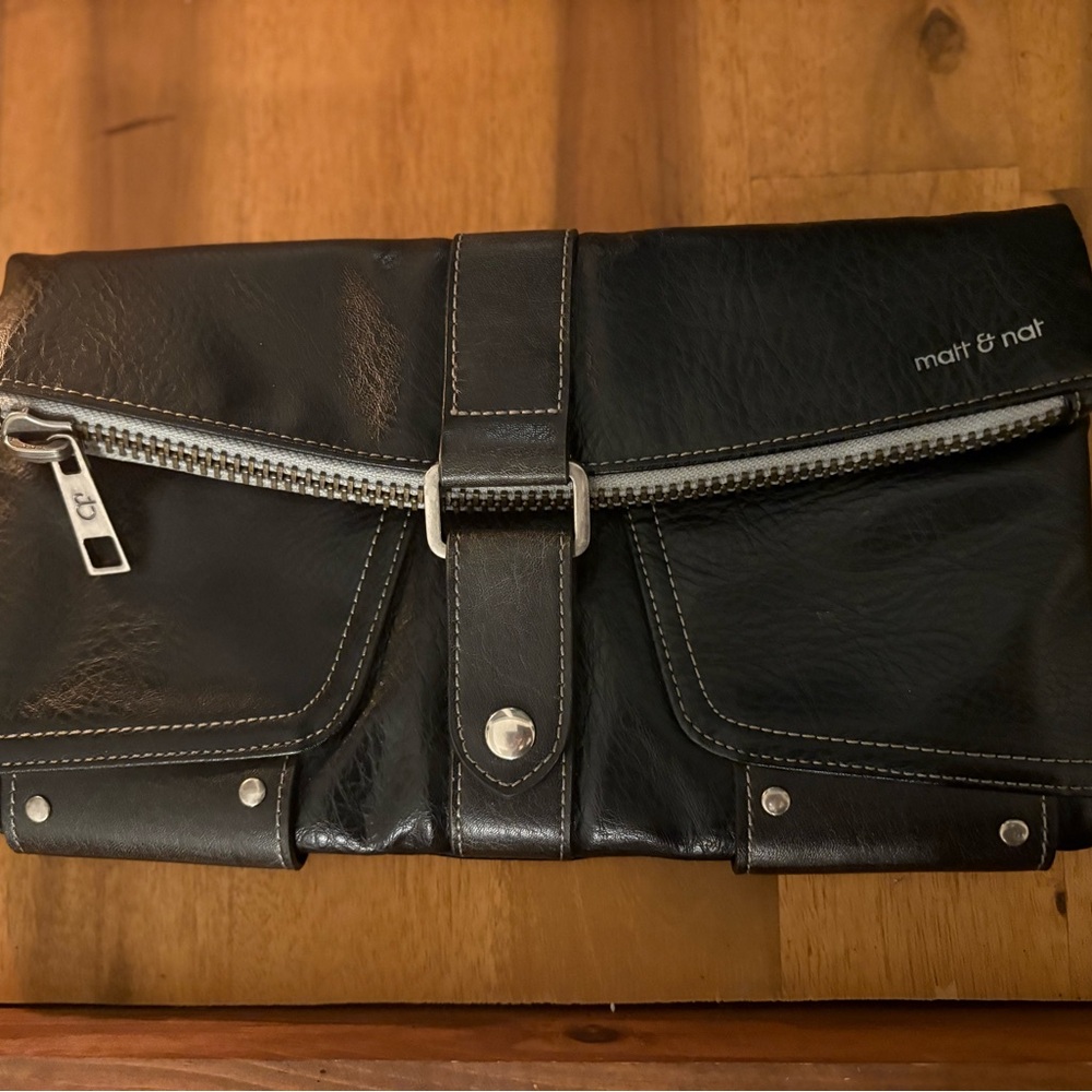 Matt & Nat Black Foldover Clutch